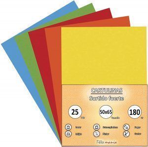 Cartulina 180gr 50x65 Surtido Fuerte (25 hojas)
