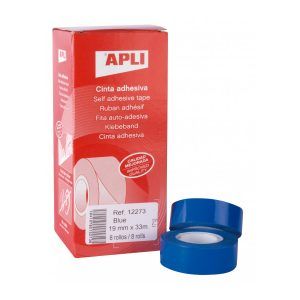 Cinta adhesiva 33 mt x 19 mm Azul (8 ud.)