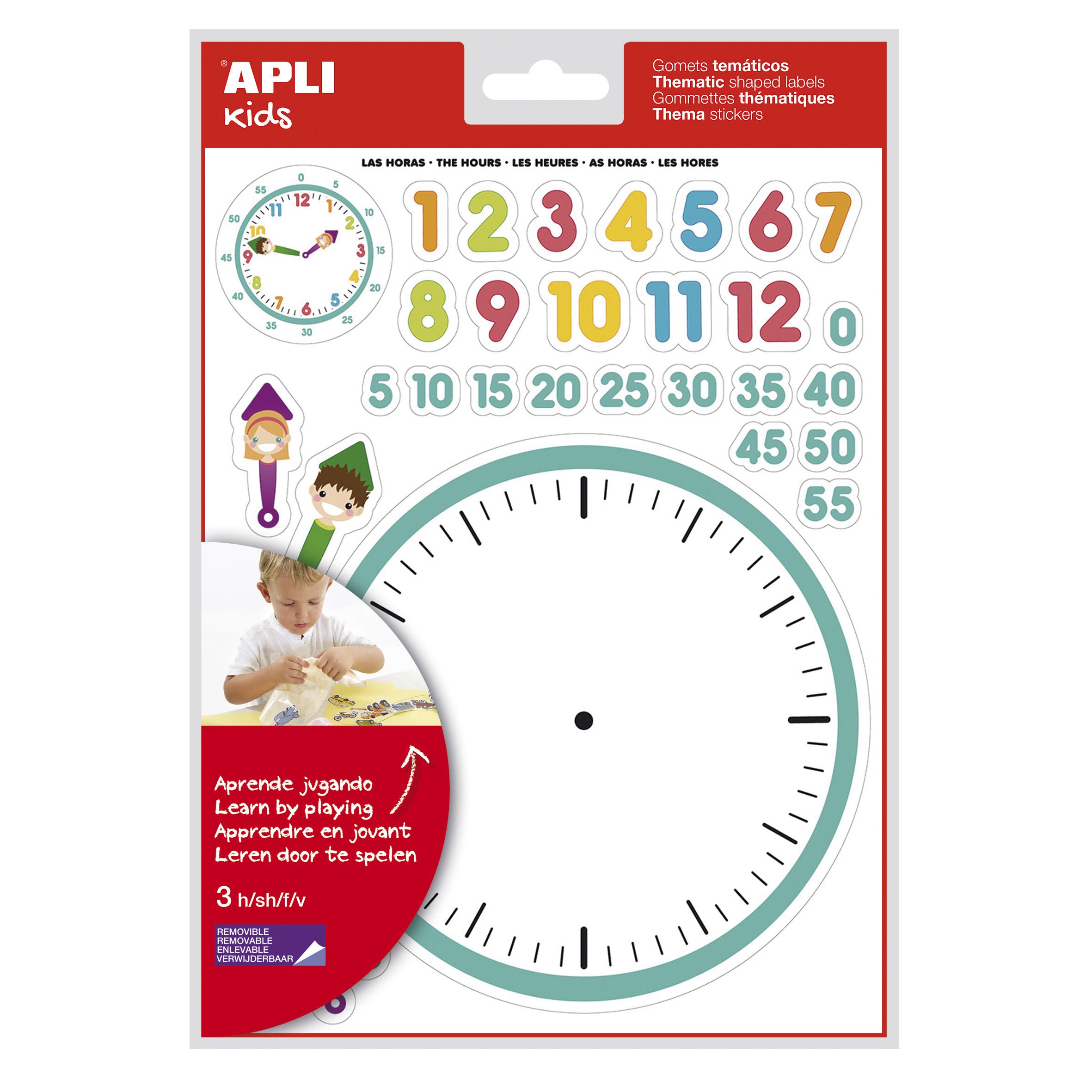 APLI Gomets Autoadhesivas removibles "Reloj" (3 hojas) APLI Gomets Autoadhesivas removibles "Reloj" (3 hojas)