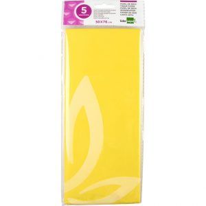 Papel seda 52x76cm Amarillo (5 hojas)