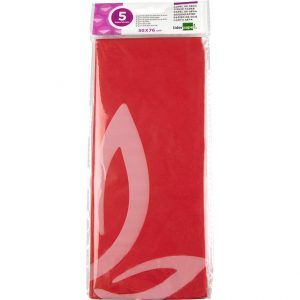 Papel seda 52x76cm Rojo (5 hojas)