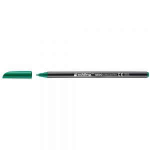 Rotulador edding 1200 verde punta fibra redonda 0.5mm (10 Ud.)