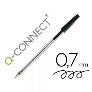 50x Boligrafos transparentes Q-CONNECT Negro
