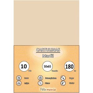 Cartulina 180gr 50x65 Marfil (10 hojas)