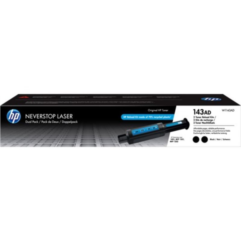 HP W1143A Negro Pack de 2 Kits de Recarga de Toner Originales - 143A HP W1143A Negro Pack de 2 Kits de Recarga de Toner Originales - 143A
