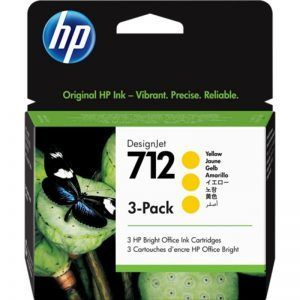HP 712 Amarillo Pack de 3 Cartuchos de Tinta Originales