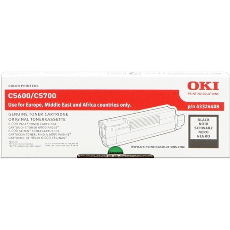 OKI C5600/C5700 Negro Cartucho de Toner Original OKI C5600/C5700 Negro Cartucho de Toner Original