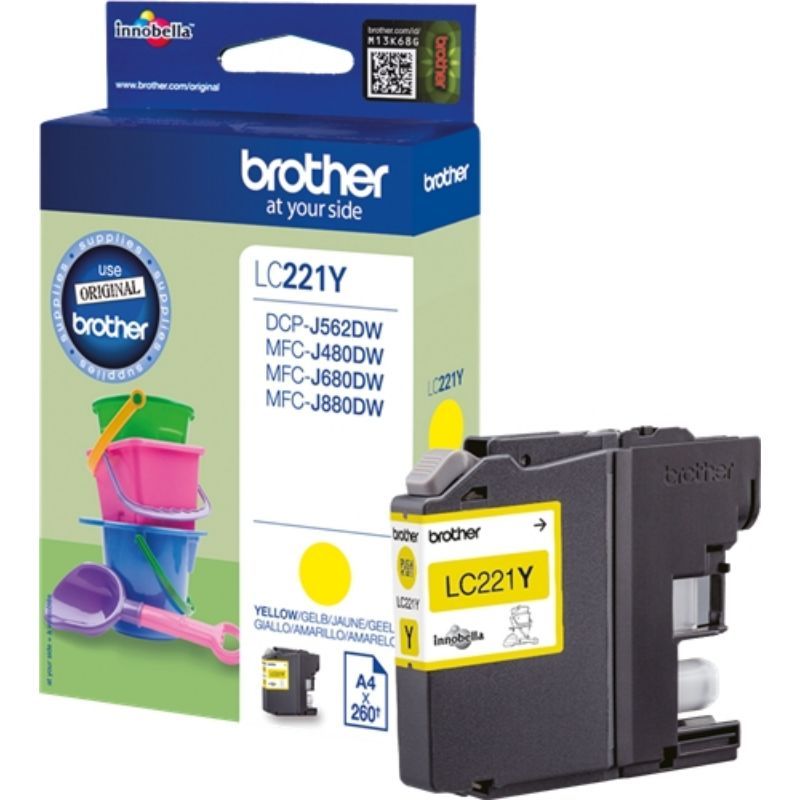 Brother LC221 Amarillo Cartucho de Tinta Original Brother LC221 Amarillo Cartucho de Tinta Original