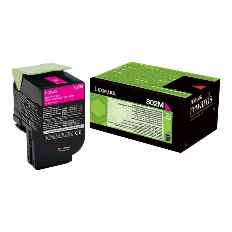 Lexmark CX310/CX410/CX510 Magenta Cartucho de Toner Original/802M Lexmark CX310/CX410/CX510 Magenta Cartucho de Toner Original/802M