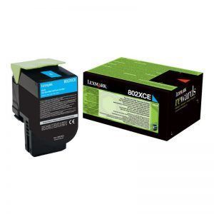 Lexmark CX510 Cyan Cartucho de Toner Original/80C2XCE/802XC