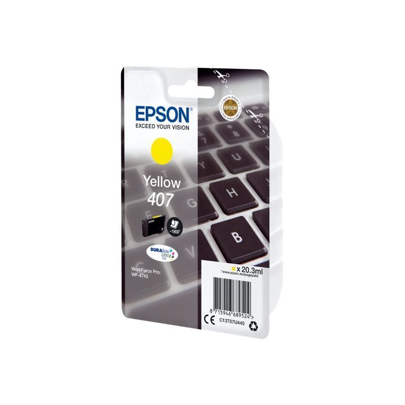 Epson 407 Amarillo Cartucho de Tinta Original Epson 407 Amarillo Cartucho de Tinta Original