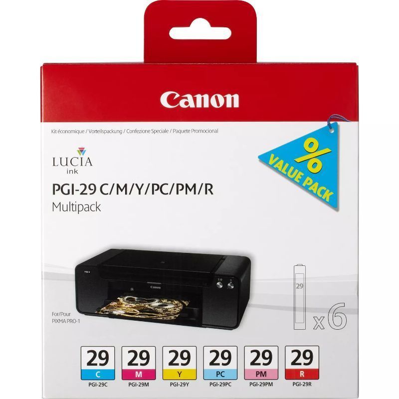 Canon PGI29 Pack de 6 Cartuchos de Tinta Originales Canon PGI29 Pack de 6 Cartuchos de Tinta Originales