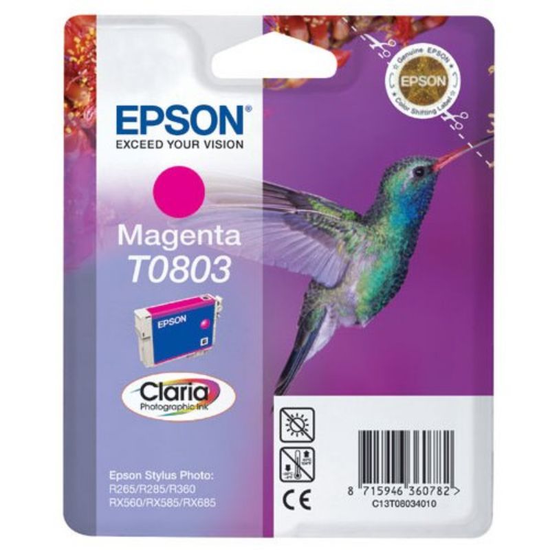 Epson T0803 Magenta Cartucho de Tinta Original - C13T08034011 Epson T0803 Magenta Cartucho de Tinta Original - C13T08034011
