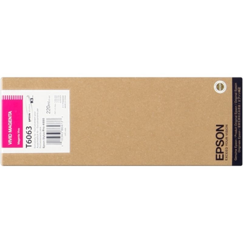 Epson T6063 Magenta Vivido Cartucho de Tinta Original Epson T6063 Magenta Vivido Cartucho de Tinta Original