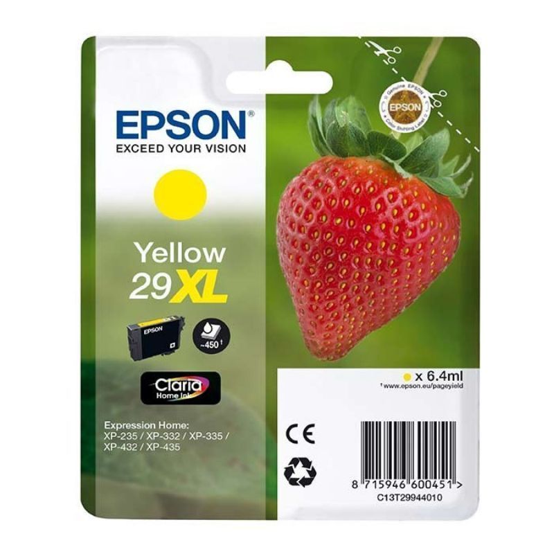 Epson T2994 (29XL) Amarillo Cartucho de Tinta Original - C13T29944012 Epson T2994 (29XL) Amarillo Cartucho de Tinta Original - C13T29944012