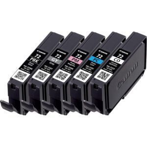 Canon PGI72 Pack de 5 Cartuchos de Tinta Originales - Negro Photo, Gris, Magenta Photo, Cyan Photo, Optimizador