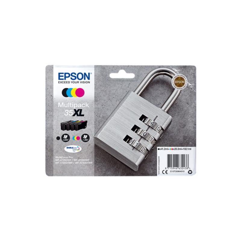 Epson T3596 (35XL) Pack de 4 Cartuchos de Tinta Originales - C13T35964010 Epson T3596 (35XL) Pack de 4 Cartuchos de Tinta Originales - C13T35964010
