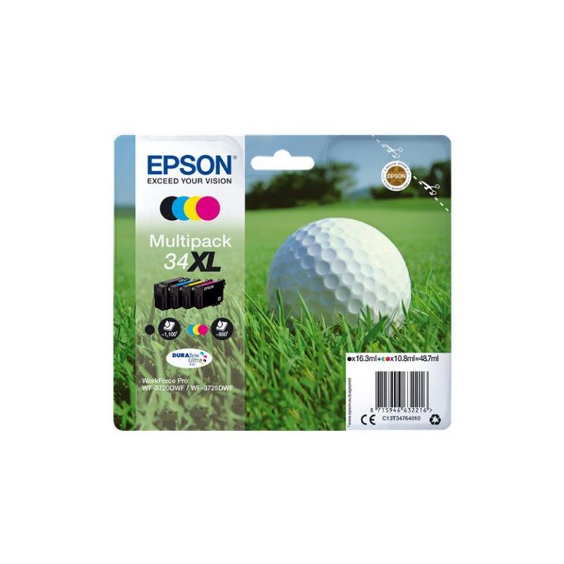 Epson T3476 Pack de 4 Cartuchos de Tinta Originales - C13T34764010 Epson T3476 Pack de 4 Cartuchos de Tinta Originales - C13T34764010