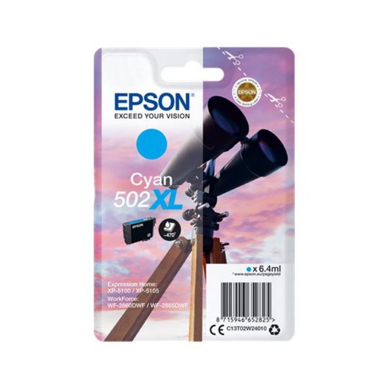 Epson 502XL Cyan Cartucho de Tinta Original - C13T02W24010 Epson 502XL Cyan Cartucho de Tinta Original - C13T02W24010