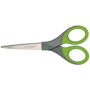 Q Connect Tijera Oficina Inoxidable Mango Caucho 17 cm