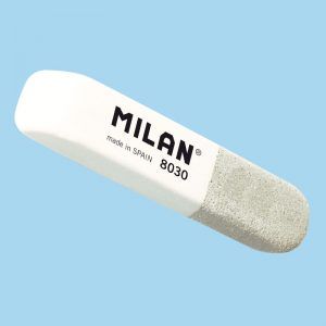 MILAN Goma de Borrar 8030 Abrasiva Blanco Gris