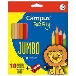 Campus Lápices de Colores Jumbo, 10 colores Campus Lápices de Colores Jumbo, 10 colores