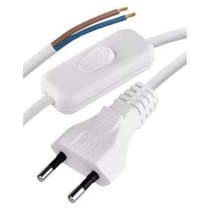 EMOS Cable de Alimentación PVC con Interruptor, 2×0.75mm²
