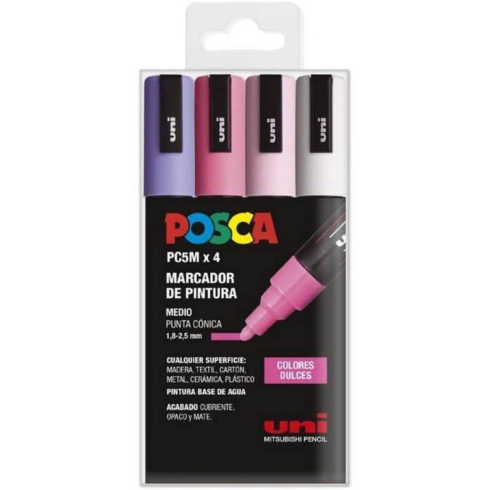 POSCA Estuche 4 Rotuladores PC5M Colores Dulces POSCA Estuche 4 Rotuladores PC5M Colores Dulces