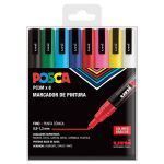 POSCA Estuche 8 Rotuladores PC3M Colores Básicos