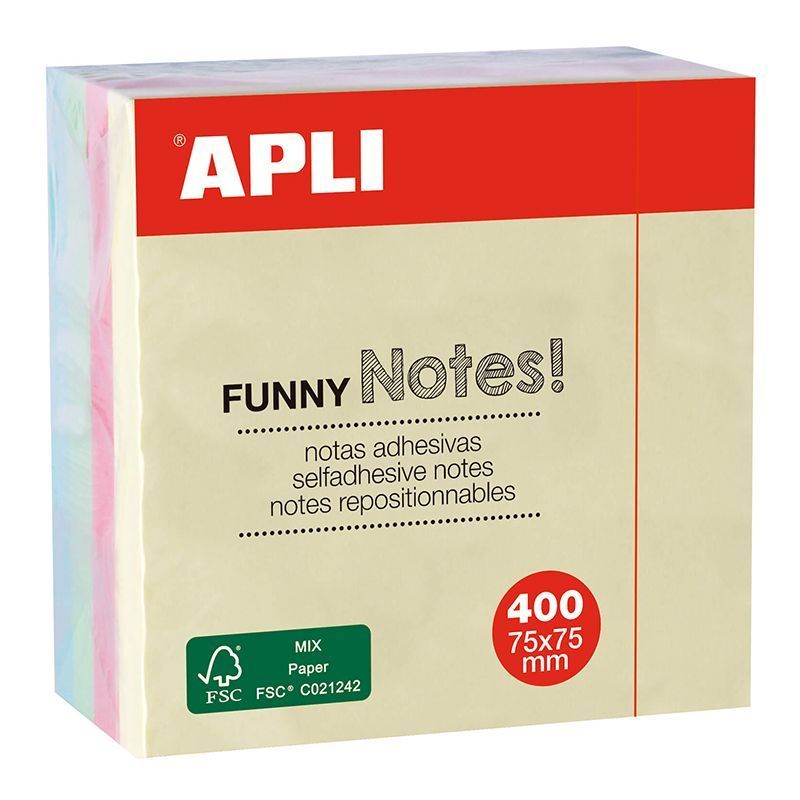 APLI Notes Funny 4 Surtido Pastel, Notas Adhesivas Removibles APLI Notes Funny 4 Surtido Pastel, Notas Adhesivas Removibles