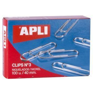 APLI Caja de 100 Clips Niquelados