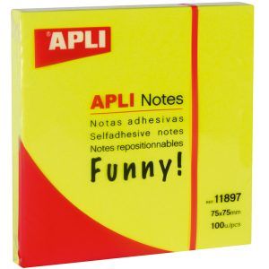APLI Notes Funny Fluor, Notas Adhesivas Removibles