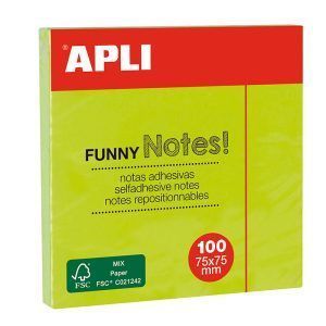 APLI Notes Funny Fluor, Notas Adhesivas Removibles