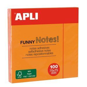 APLI Notes Funny Fluor, Notas Adhesivas Removibles