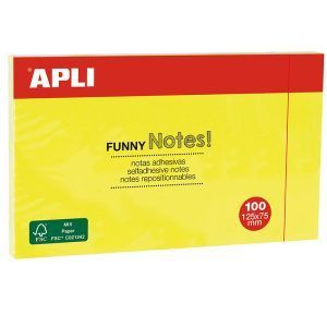 APLI Notes Funny Fluor, Notas Adhesivas Removibles
