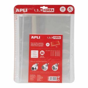 APLI Forro de Libros con Solapa Ajustable PVC 5 uds