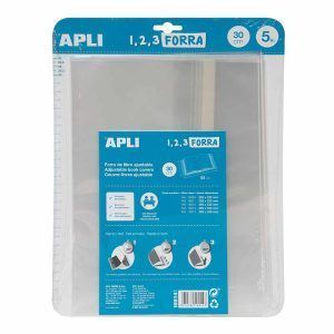 APLI Forro de Libros con Solapa Ajustable PVC 5 uds