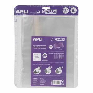 APLI Forro de Libros con Solapa Ajustable PVC 5 uds