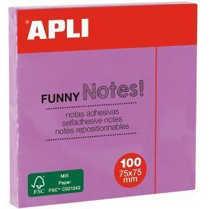APLI Notes Funny Pastel, Notas Adhesivas Removibles