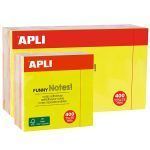 APLI Notes Funny 4 Surtido Fluor, Notas Adhesivas Removibles