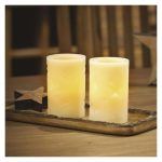 EMOS 2x Vela de Cera LED Decoración 12.5cm, 2x AA, Controlador, Temporizador