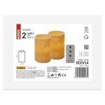 EMOS 2x Vela de Cera LED Decoración 12.5cm, 2x AA, Controlador, Temporizador