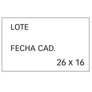 APLI Etiquetas Etiquetadora 26 x 16mm Blanco Adhesivo Removible lote+cad 6 rollos