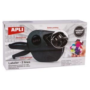APLI Máquina Etiquetadora Premium 2 Líneas 9 Caracteres