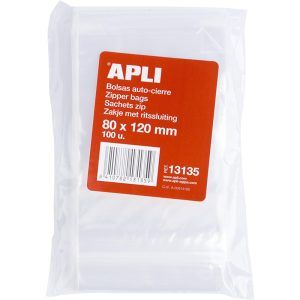 APLI Bolsas Auto Cierre Transparentes 40 x 60mm 100 u.