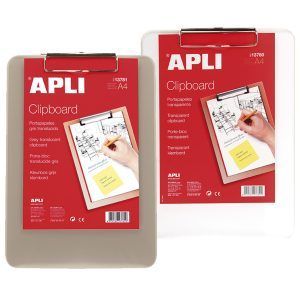 APLI Clipboard Plástico Transparente A4