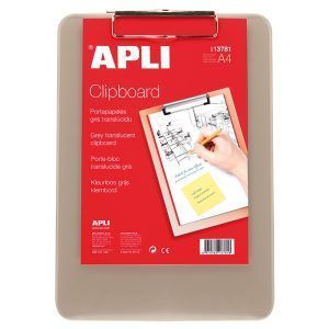 APLI Clipboard Plástico Transparente A4