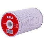 APLI Bobina de Cuerda Elástica Plana Blanca 5mm x 100m