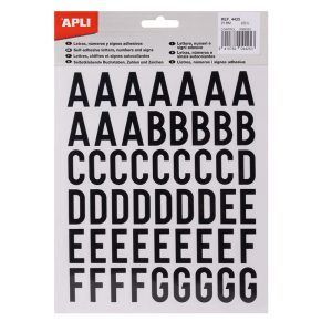 APLI Números y Letras Adhesivas Mayúsculas