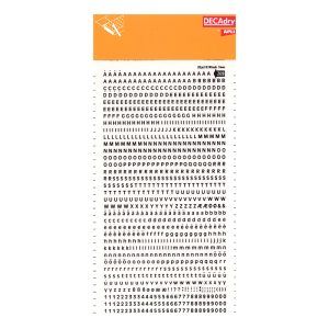 APLI Letras y Números Transferibles Negros Super 3mm 997 Caracteres